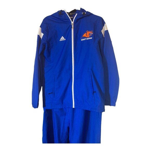 Adidas Coast Guard Embroidery Mens Track Windbreaker Jacket (Large) Pants XL - Picture 1 of 10